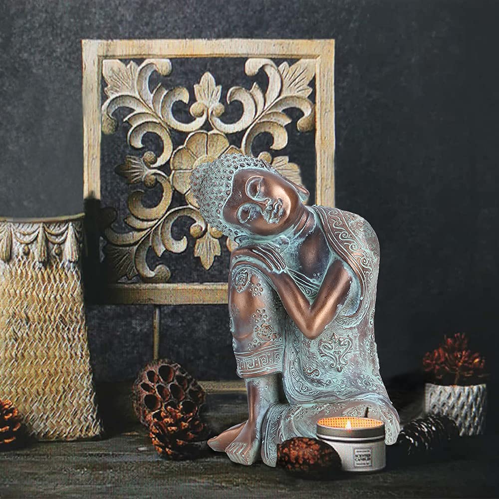 Estatua de Buda Estilo Sudeste Asiático - Escultura Pintada a Mano para Meditación, Yoga, Zen - Decoración Hindú y de Asia Oriental