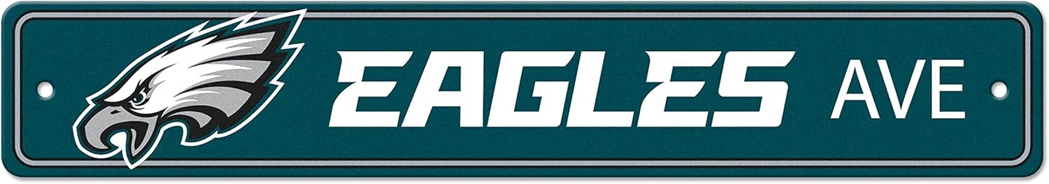 FANMATS NFL - Philadelphia Eagles Team Color Street Sign Décor 4in. X 24in. Lightweight