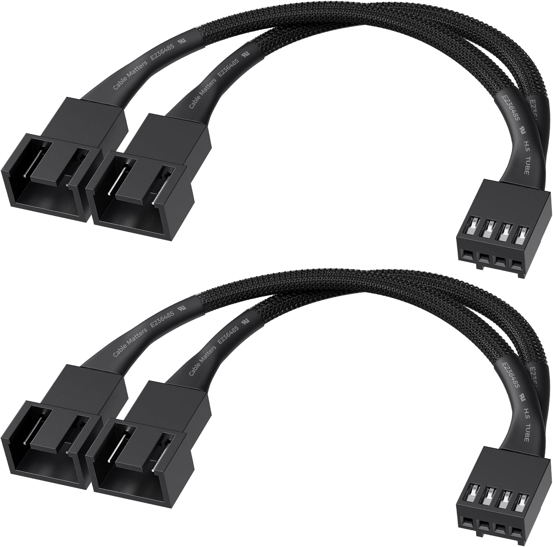 Cable Matters (2-Pack) PWM 2-Fan Splitter Cable - 4 Inches