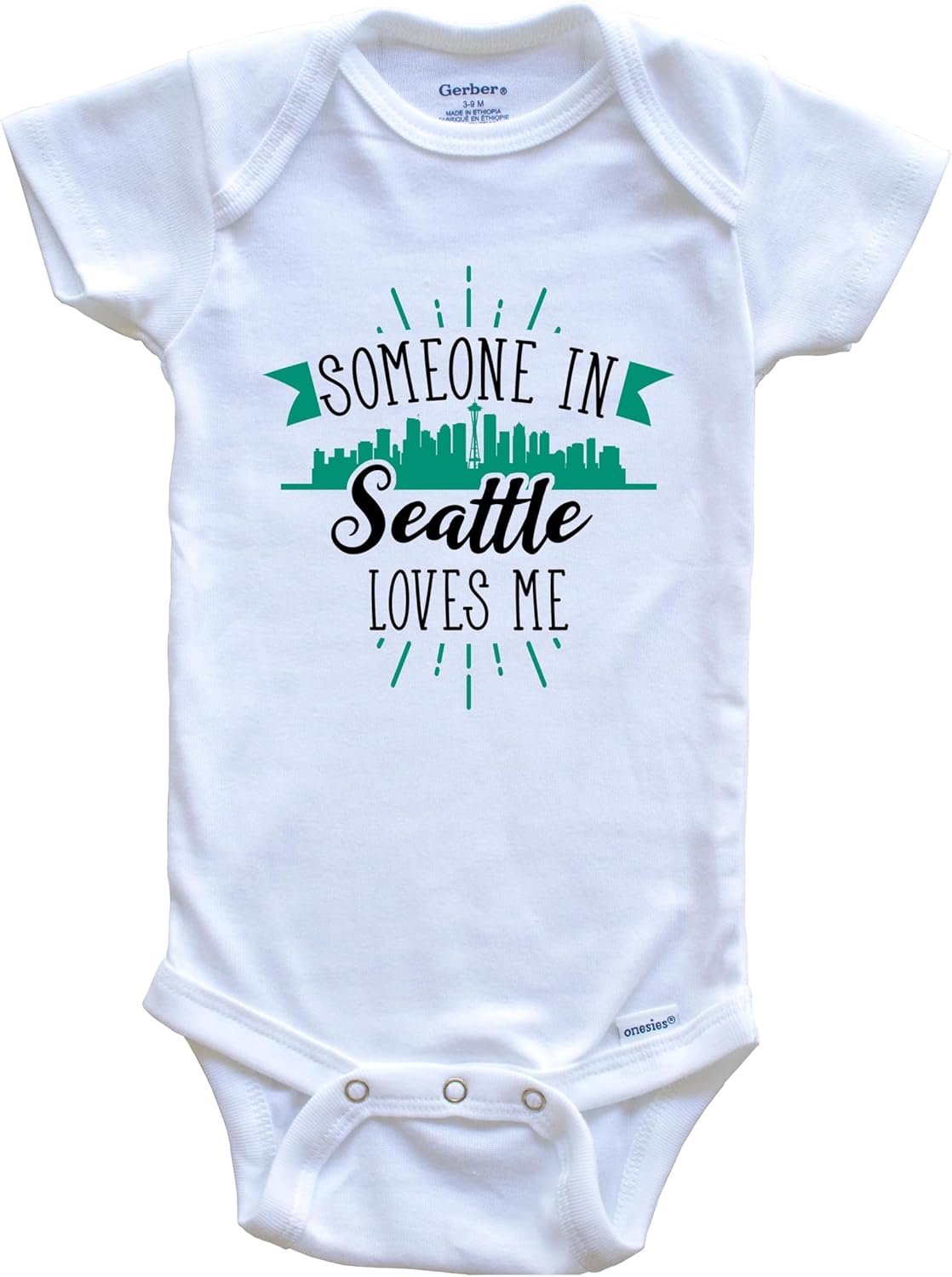 Someone in Seattle Loves Me Seattle WA Skyline One Piece Baby Bodysuit