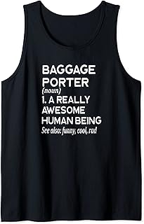 Baggage Porter Definition Funny Hotel Airport Luggage Tank Top