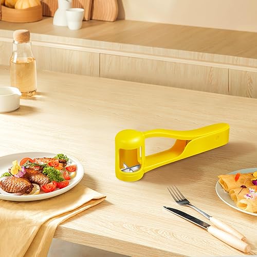 Miniatura 7 de Cortador de uva, cuchillas de acero inoxidable, cortador de uva de cuarto con 4 piezas de ensalada de frutas y verduras, cortador de cocina, tomate,