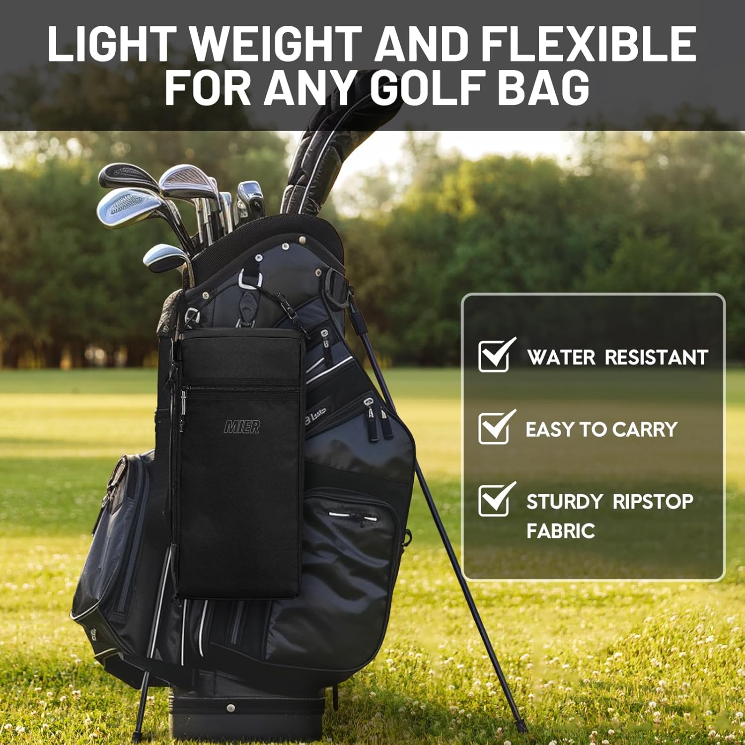 MIER Golf Bag Cooler Insulated Soft Cooler Bag Golf Accessories for Men 9 Cans Portable Beer Cooler Sleeve for Picnic Beach Outdoor Activities