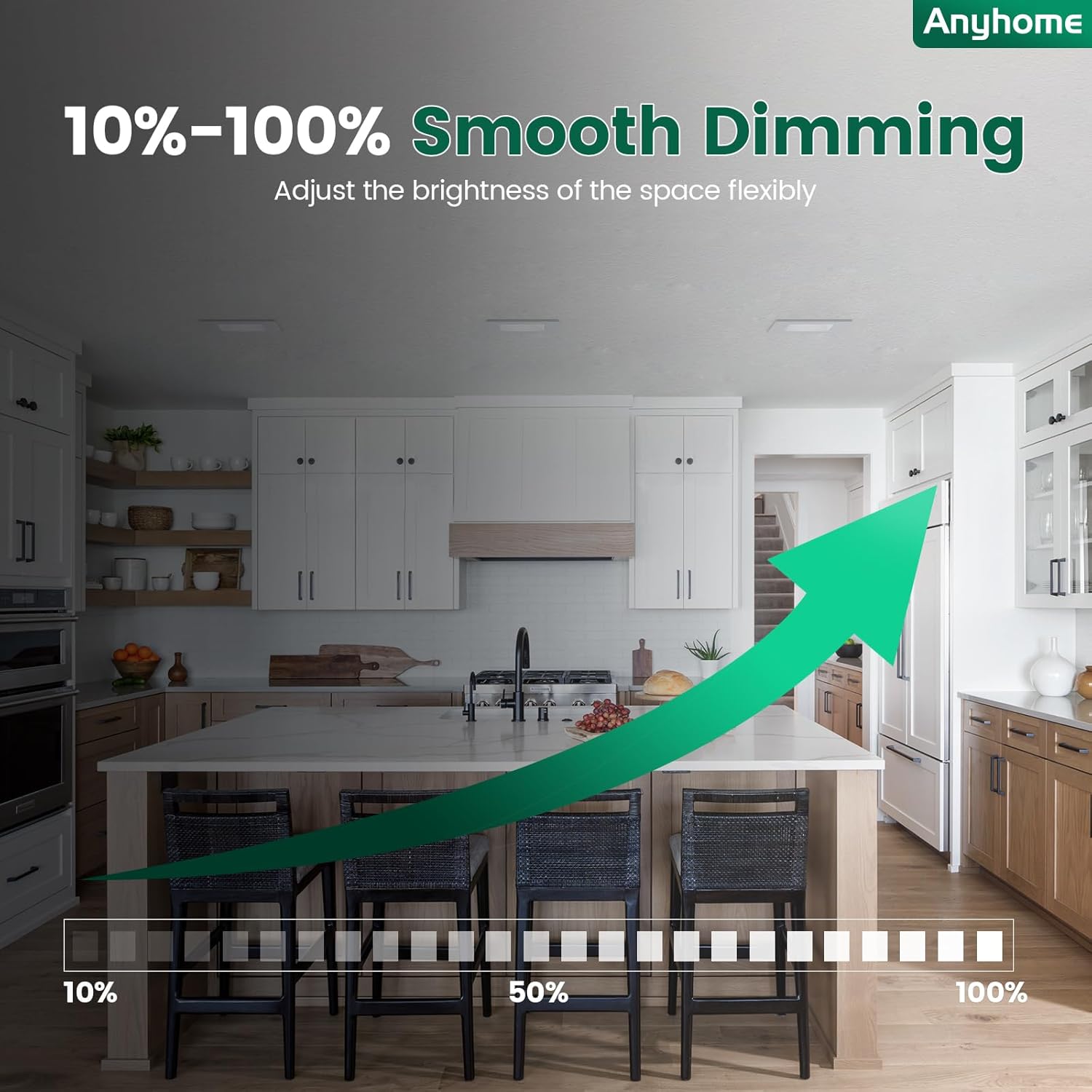 4 Inch Led Recessed Lights Square,Led Downlight Square White,with Baffle Anti-Glare,5CCT 2700K-5000K Dimmable,9W 800LM,ETL & ES(24 Pack) - Image 4