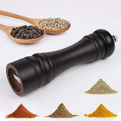 Miniatura 5 de Molinillo de pimienta negra clásico con mecanismo de precisión de acero inoxidable ajustable, adecuado para el hogar, cocina, barbacoa, fiesta