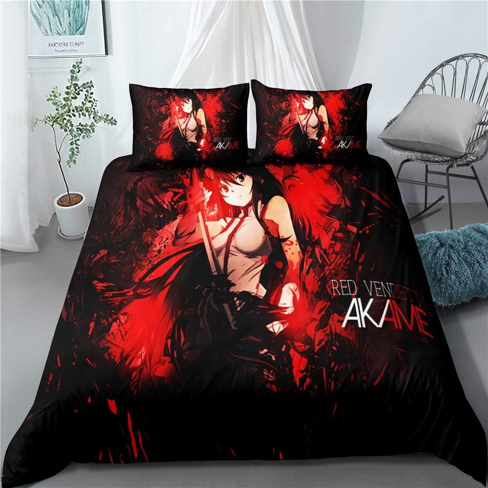 Threepiece Quilt Cover for Akame ga KILL Akame Series 5, 3D Anime