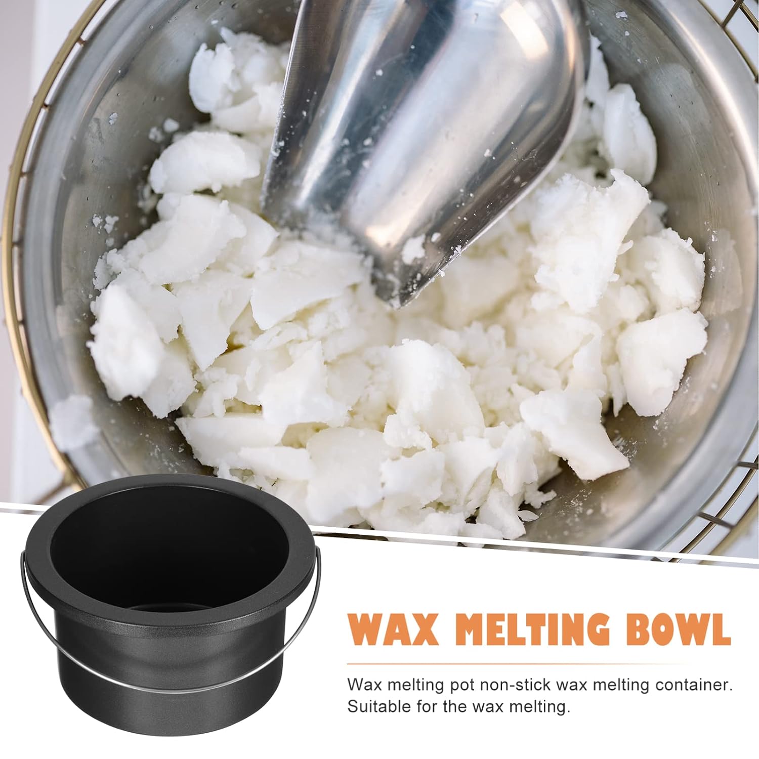 2pcs Wax Melting Container Bowl Nonstick Aluminum Inner Pot for Hair Removal Wax Machine Compact and Practical Heater Accessory for Home and Salon Use