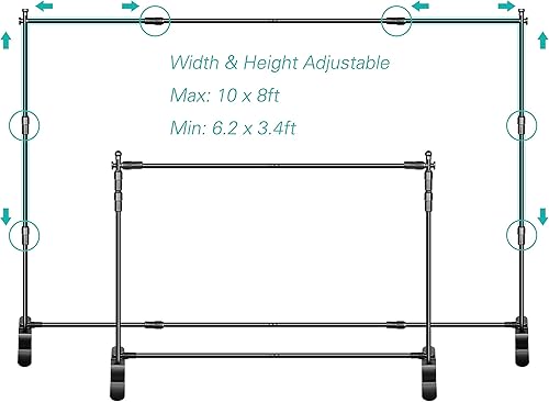Miniatura 2 de EMART Telón de fondo de fotos de 10 x 8 pies (ancho x alto), tubo telescópico ajustable con fondo de fotos Emart de 8.5 x 10 pies de color blanco