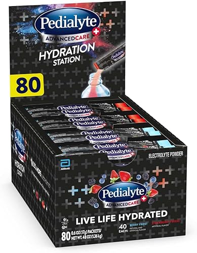 Miniatura 18 de Pedialyte AdvancedCare Plus - Polvo de electrolitos, con un 33% más de electrolitos y prebióticos PreActiv, Berry Frost, paquetes de polvo de bebida