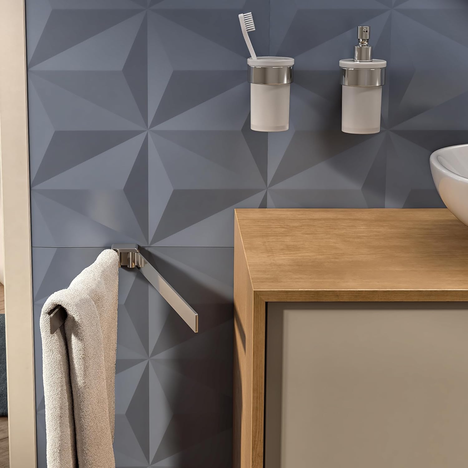 Gedy Double Articulated Towel Rail Pirenei Chrome