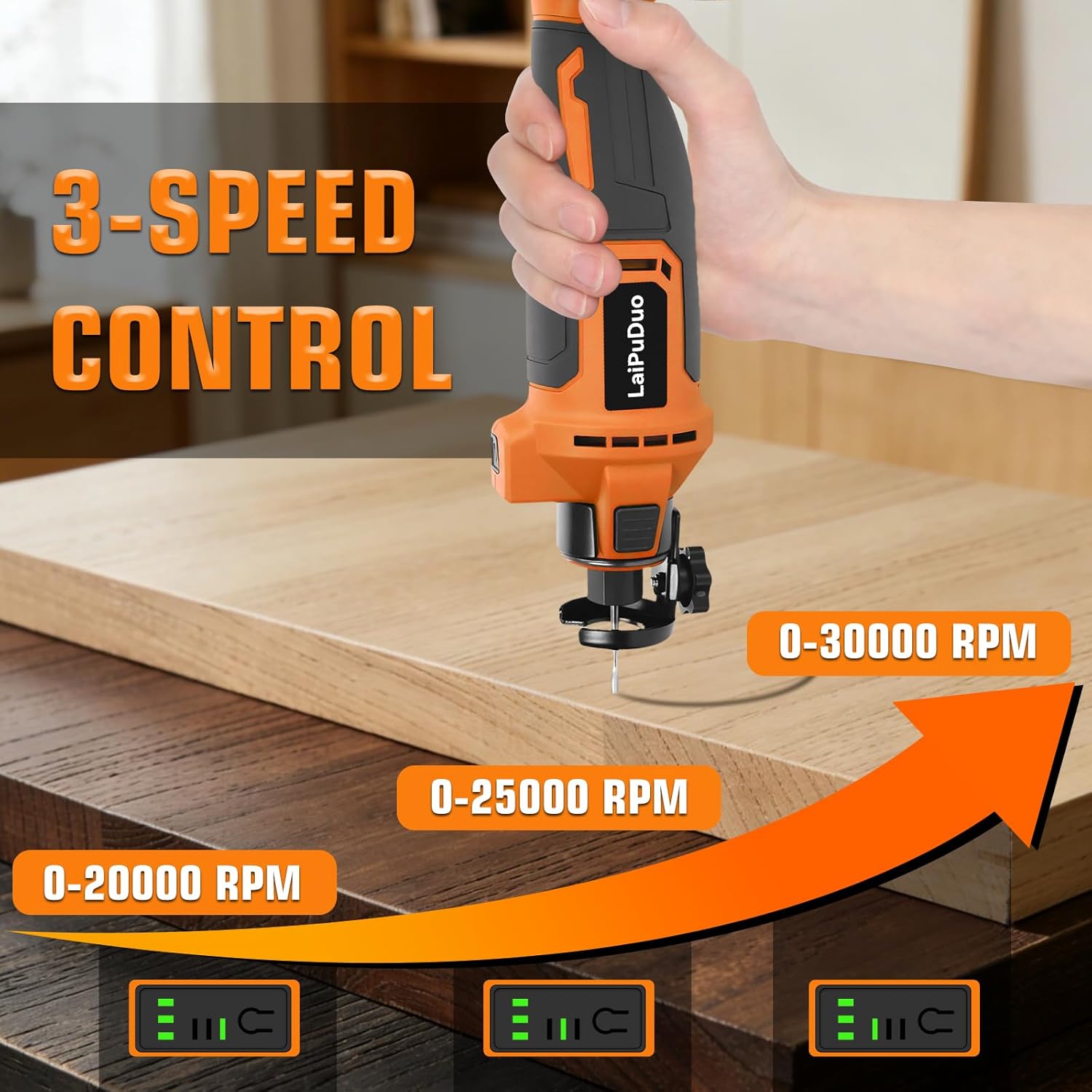Cordless Drywall Cutting Tool for Dewalt 20V Battery, 30000 RPM Brushless Rotary Saw, Adjustable Depth Drywall Cutting Tool with LED for Cutting Wood Drywall, Sheetrock, Wood(No Battery)