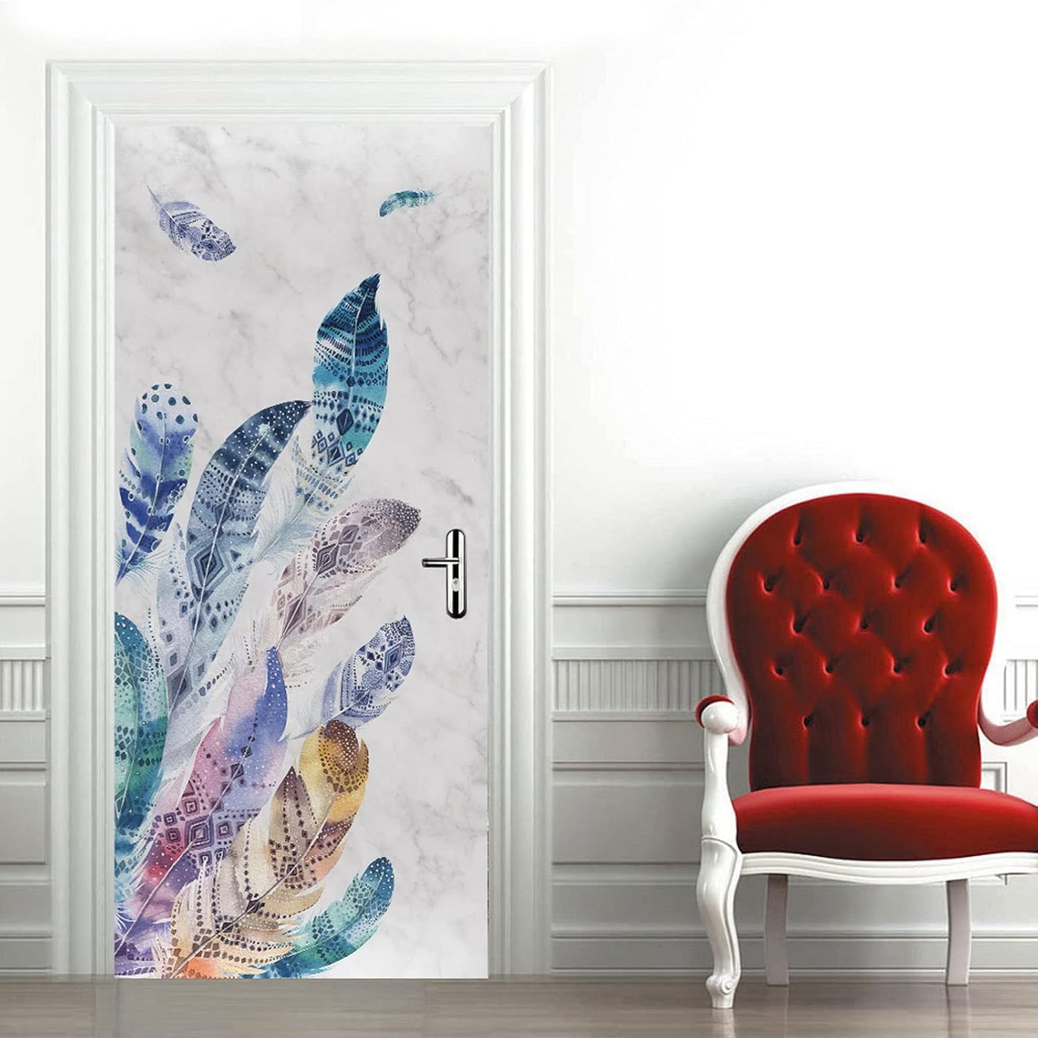 A.Monamour 3D Deurstickers voor Binnendeuren Tribal Textuur A.Monamour 3D Deurstickers voor Binnendeuren Tribal Textuur