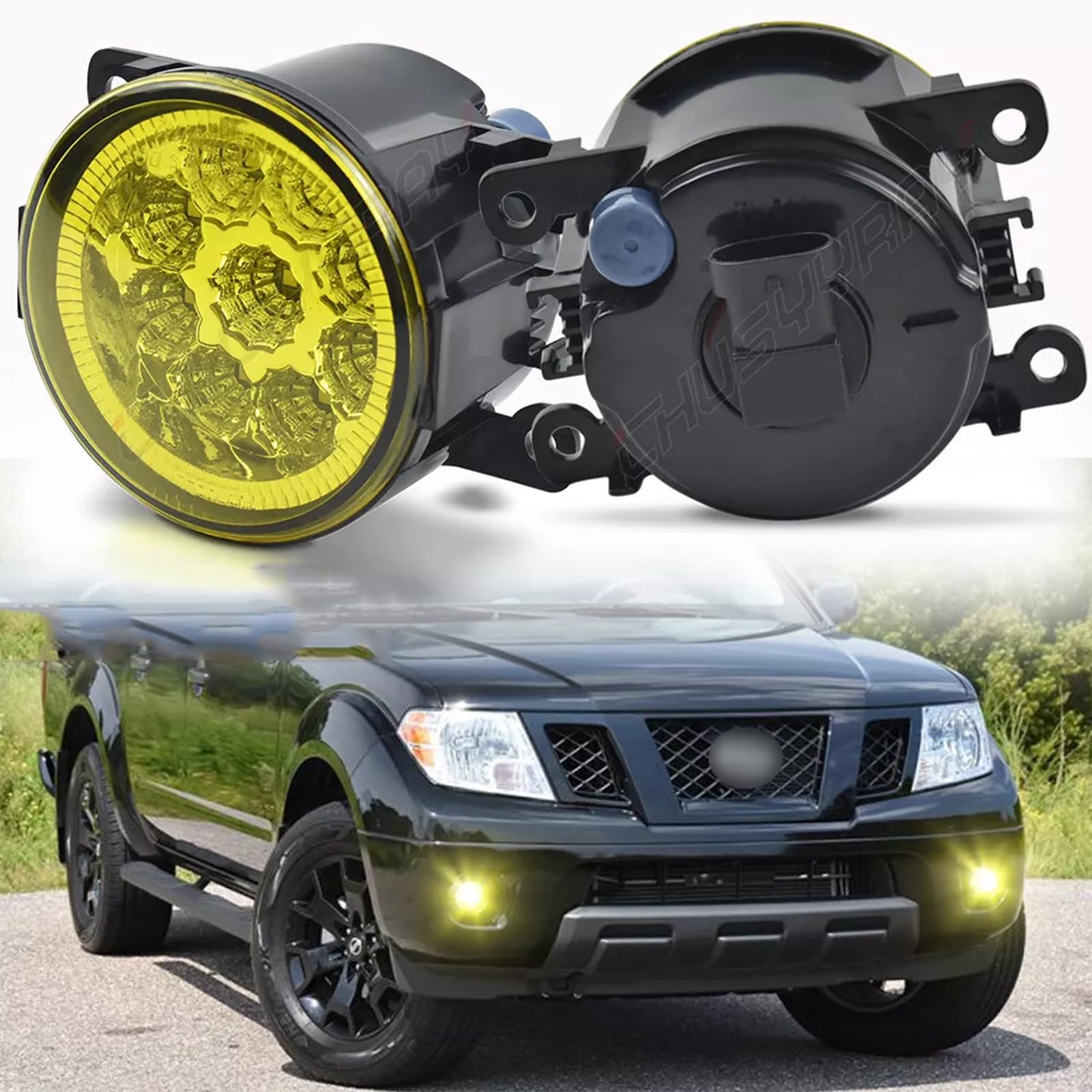 CHUSYYRAY Fog Lights Assembly Compatible with Nissan Pathfinder R51 Fog Lights 2005 2006 2007 2008 2009 2010 2011 2012 2013 2014, LED Clear Bumper Fog Light, 6000K IP67 Waterproof, Pack of 2