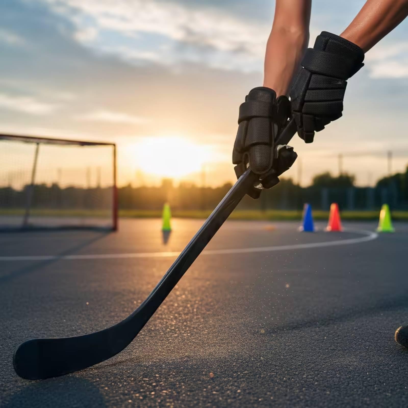 Gralara Gants Hockey avec Protège-Doigts Rembourré Gants Hockey avec Paume Renforcée Ajusté