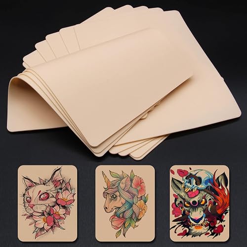 Blank Tattoo Practice Skins - Autdor 20Pcs Tattoo Skin Practice Double Sides 8x6" Fake Skin Tattooing and Microblading Eyebrow Practice Skin for Tattoo Supplies,Beginners and Experienced Artists