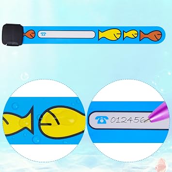 14Pcs Children Safety ID Wristband Waterproof Kids Id Bracelets Reusable Adjustable Child Safety Wristband Identification Bracelets Anti-Lost ID Band for Boys and Girls, 14 Styles