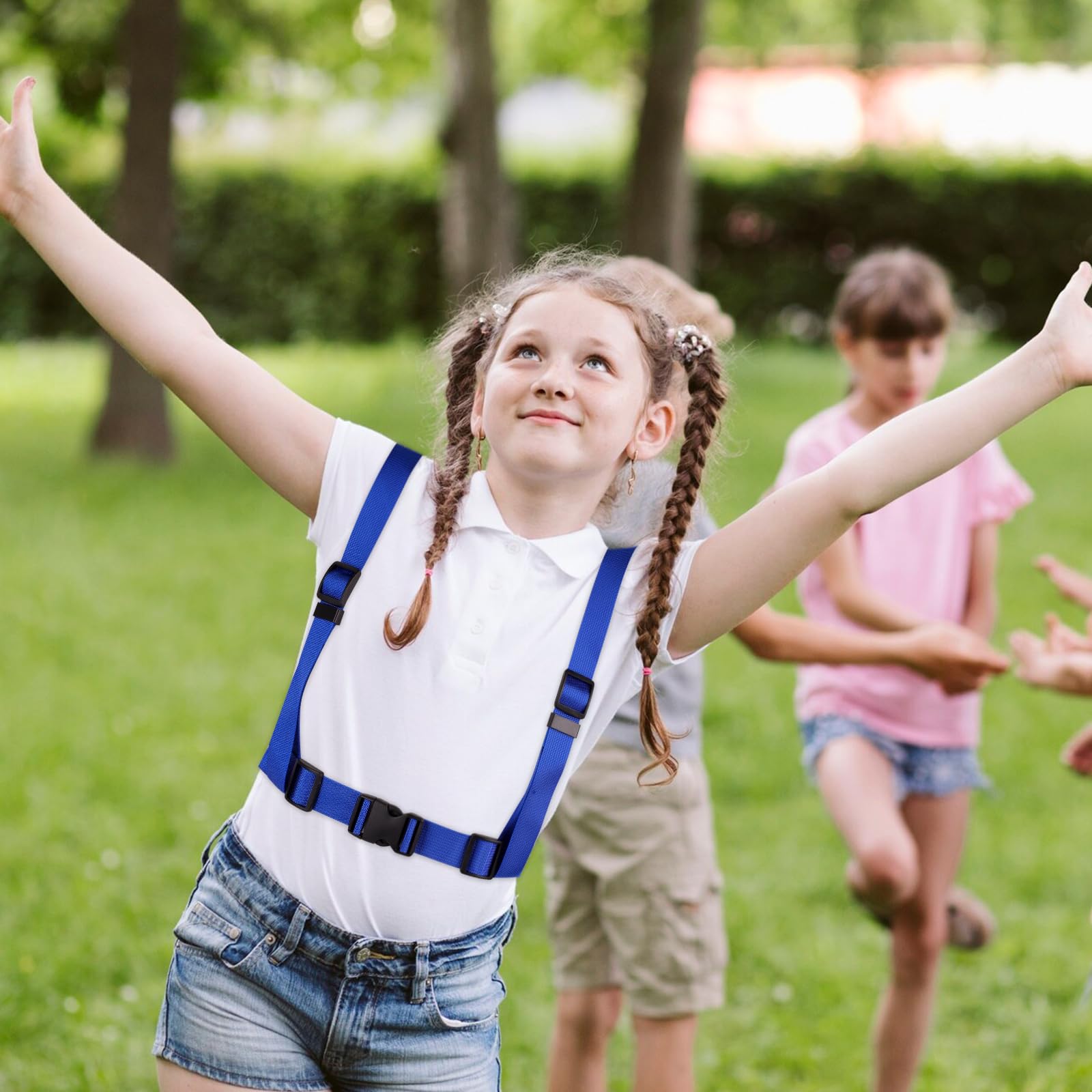 Laisse de cheval pour jouer pour enfants - Bleu - Corde de cheval - Taille réglable - Convient pour les garçons et les filles - Jeu de rôle en plein air - Simulation d'équitation (bleu)