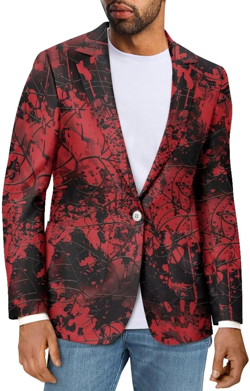 Men's Casual Party Suit Blazer Jackets Lightweight Sports Coats One Button