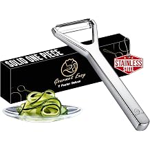 Vegetable Peeler, Ultra-Sharp Ergonomic Stainless Steel Potato Peeler, One-Piece Seamless Handle, Left & Right-Handed User Friendly, Super Thin Peel Less Waste, Dishwasher Safe