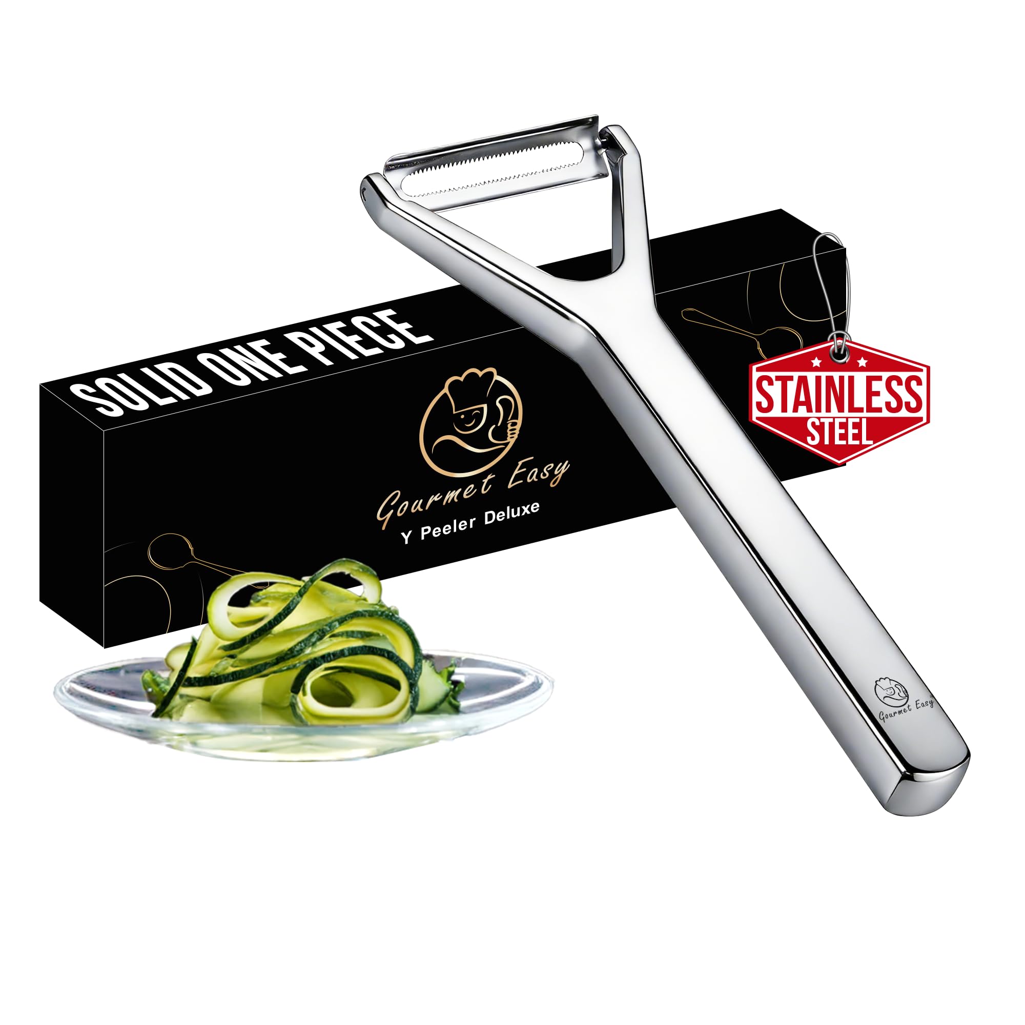 Gourmet Easy Vegetable Peeler, Ultra Sharp Blade, Stainless Steel Y Peeler
