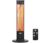 VEVOR Infrared Heater, 2000W Heater with Remote Control, Heater with 3 Speeds and Timer and Tilt Protection, Outdoor/Outdoor for Bedroom, Porch, Dining Room, Studio