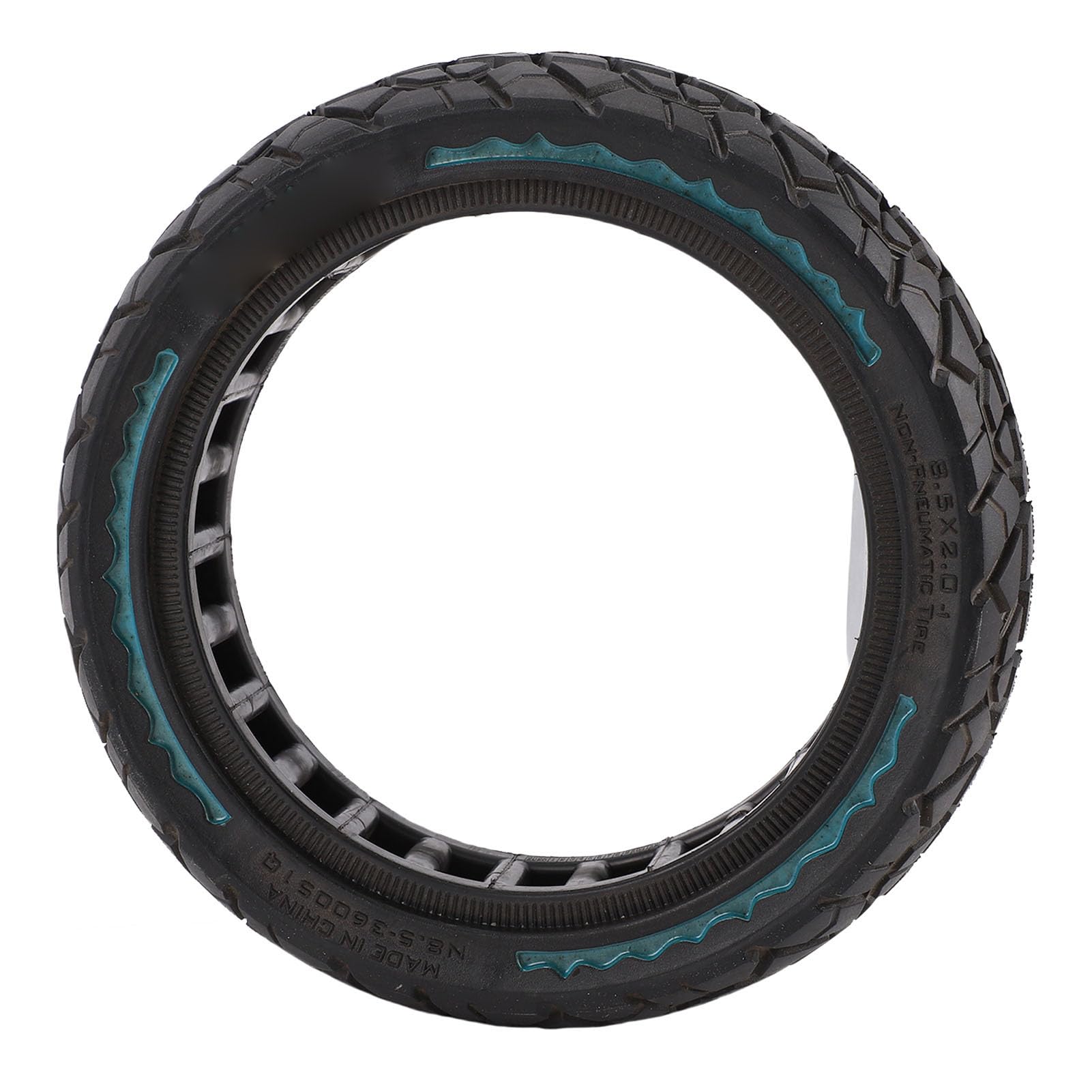 Luocute Pneu Solide Tout-terrain, 8,5 X 2,0 50/75-6,1 en Caoutchouc Creux, Pneu sans Chambre à Air Résistant aux Chocs pour Scooter électrique (BLUE)