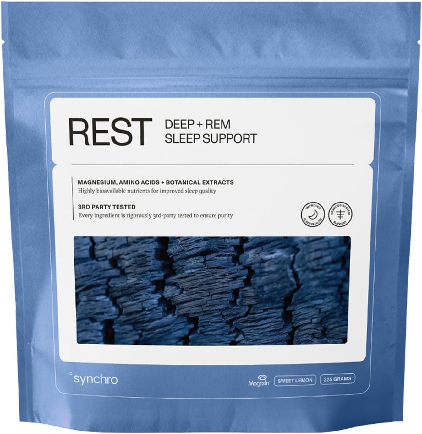 Synchro - Rest Sleep Supplements, Relaxing Sleep Aids for Adults, Powdered Magnesium Supplement for Deep Sleep Support, Nighttime Drink Sleep Supplement, Sweet Lemon Flavor, 210 Grams