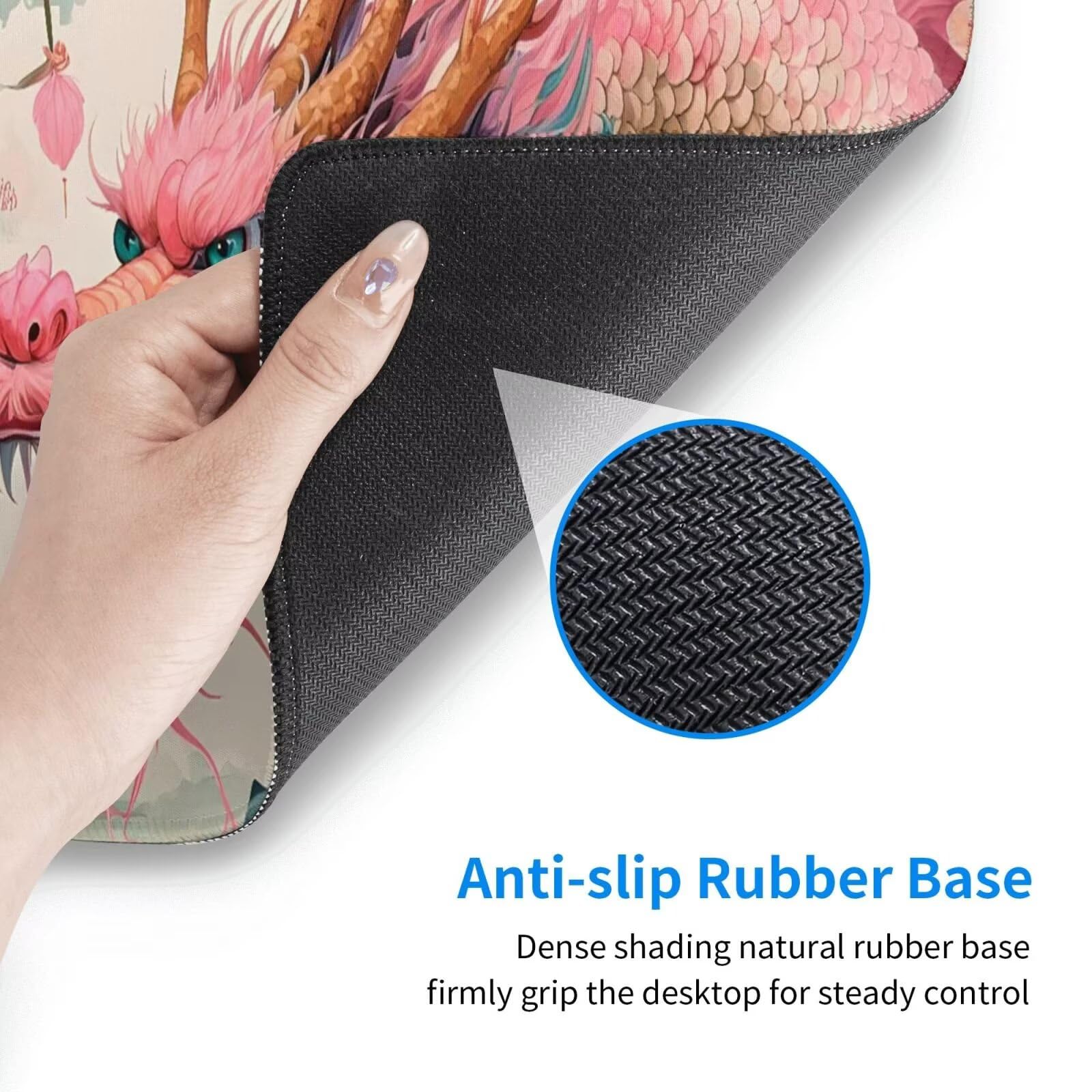 Alfombrilla Ratón Rosa Alfombrilla Ratón XXL 1600 x 800 mm, Rosa Mouse Pad Gaming con Bordes Cosidos, Impermeable Mousepad Base de Goma Antideslizante Duradera, Mouse Pad para Oficina Accesorios Q352