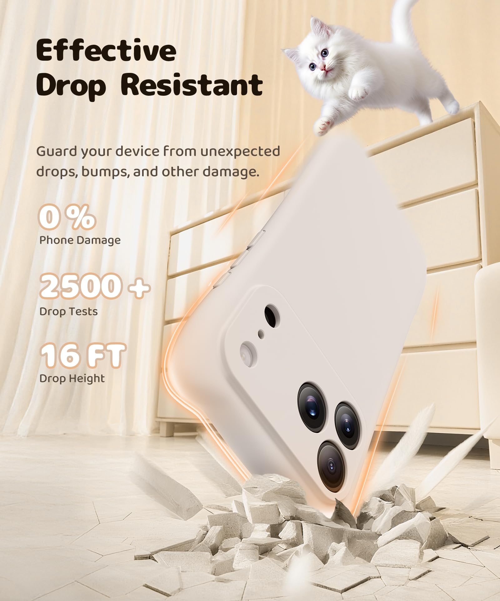 GolbinBox Funda magnética para iPhone 17 Pro Max, compatible con MagSafe, protección completa de la cámara, funda de silicona líquida con bonita oreja de gato, funda de cuerpo completo a prueba de