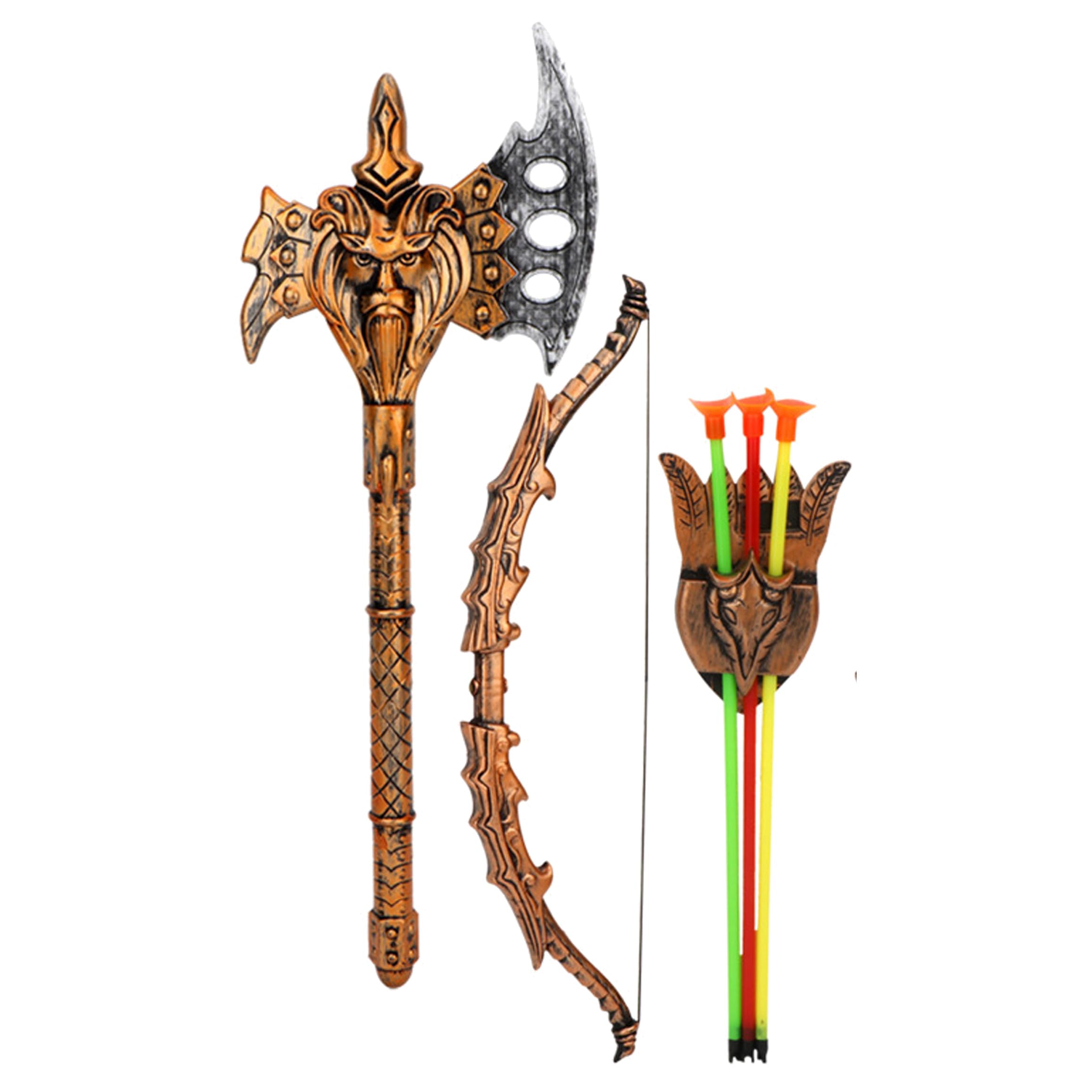 Miss Tiara 4-Piece Plastic Cosplay Toys Sword Mask Shield and Hand Protection Combination Set for Cosplay Costumes Accessories