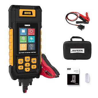 AUTOOL BT760 Automotive Battery Tester with Thermal Printer 12V/24V Car & Motorcycle Battery Checker, Cranking & Charging Test, Reverse Polarity Protection, HD Color Display