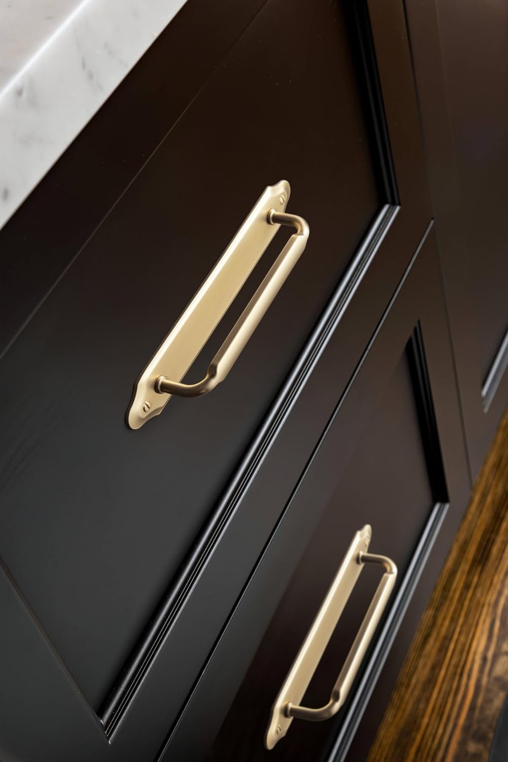 Goo-Ki 2 Pack Champagne Bronze Cabinet Pulls with Backplate, 5 Inch Hole Center Kitchen Drawer Pulls Cabinet Handles wth Spacer Zinc Alloy Hardware