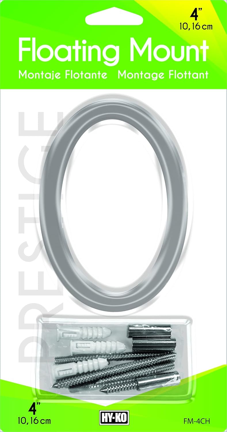 HY-KO Products FM-4CH/9 4 Inch Chrome Floating Mount House Number 9 (Nine), Silver