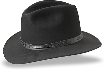Tilley TWF1 Montana Wool Fedora Hat (Black, 7 7/8)