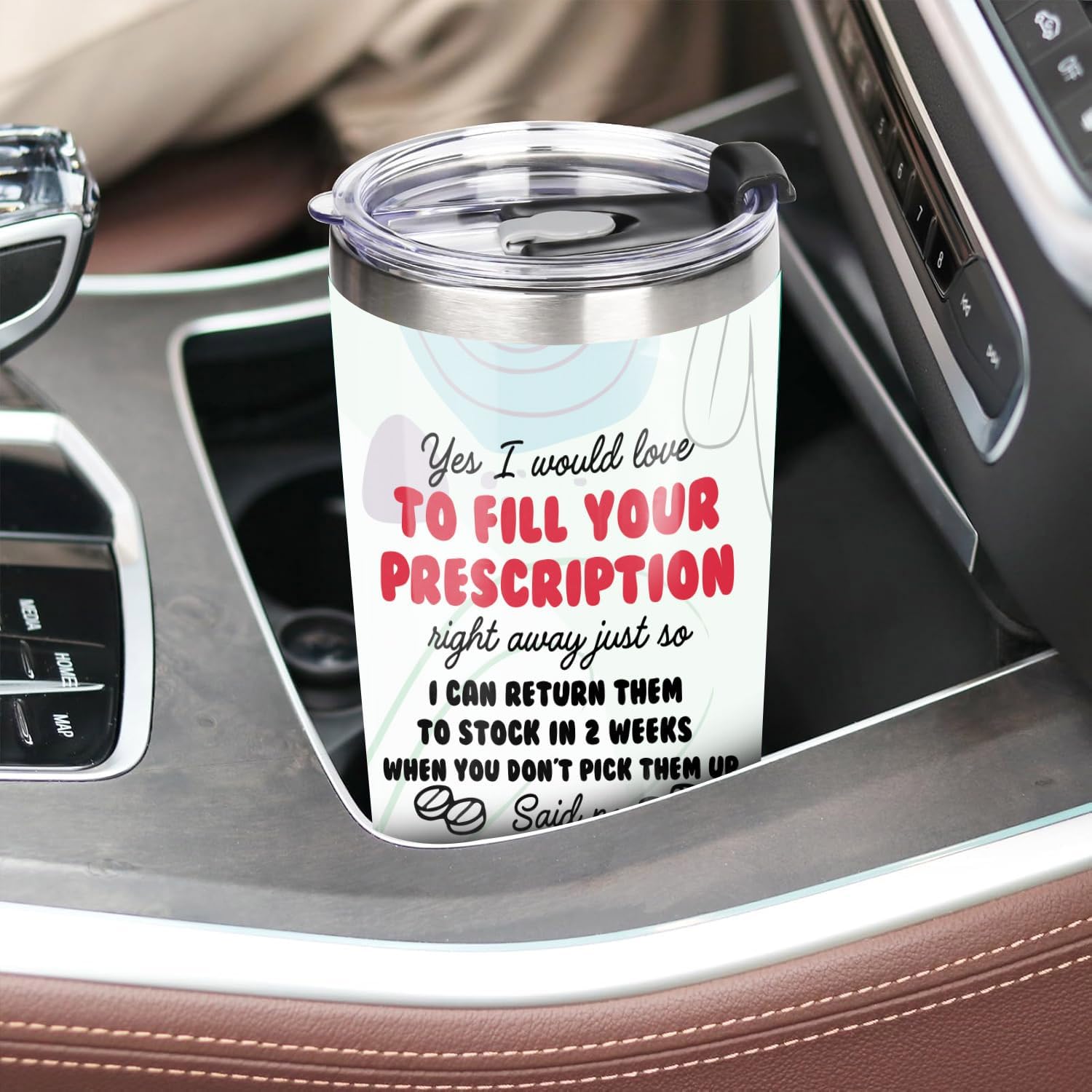 Pharmacy Tech Tumbler Stainless Steel 20oz Straw Lid, Funny Pharmacy Technician Gifts Bulk For Birthday Christmas, Pharmacy Tech Week Gifts For Women Men, Pharmacy Coffee Cup - Image 4