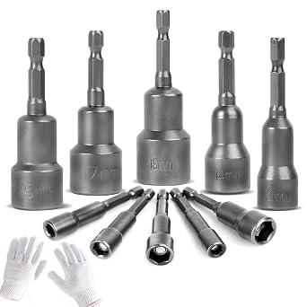 10 Pcs Set Magnetic Hexagon Socket, 6 