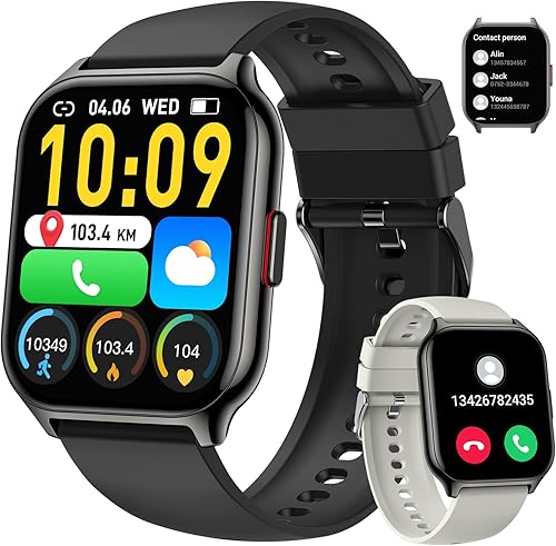 Reloj inteligente para hombres y mujeres Fitness (llamadarespuesta de llamada) Bluetooth Smartwatch para teléfonos Android, iPhone, al aire libre,