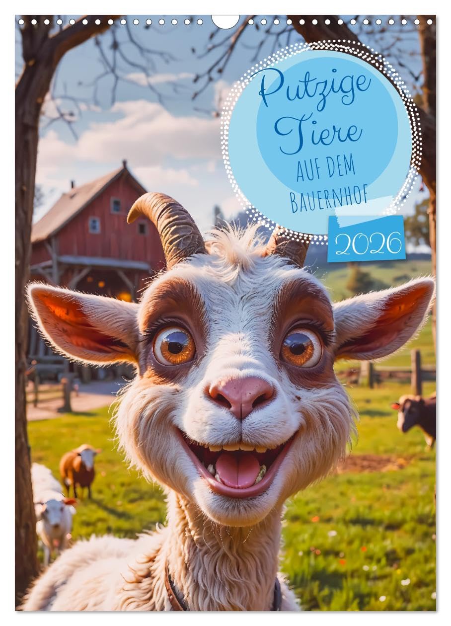 Cute animals - On the farm UK-Version (Wall Calendar 2026 DIN A3 Portrait), CALVENDO 12 Month Wall Calendar — image 1