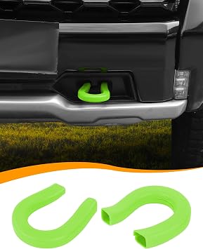 Hoolcar Green Tow Hook Covers Fit for 2014-2024 2025 Chevy Silverado/GMC-Sierra Front Bumper Tow Hooks Rubber Protector Trim Exterior Accessories