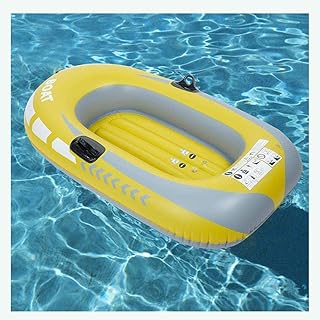 ROSG Inflatable Boat,Yellow PVC 2-Person Inflatable Kayak Boats for Adults And Kids with Double Valve, Fishing Whitewater Kayaks for Adults Fishing