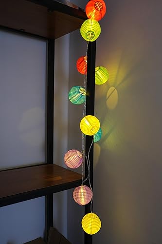 Miniatura 10 de Guirnalda de luces de linterna rosa de nailon luces de San Valentín 94 pies funciona con pilas para el día de San Valentín 10 unidades linterna rosa