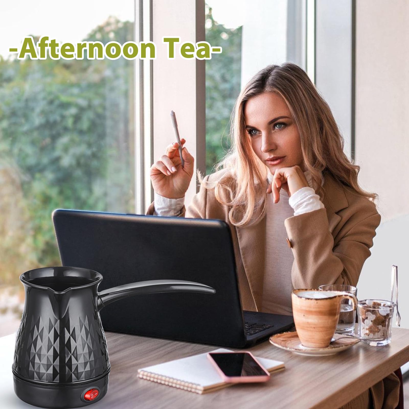 Vegena Caffettiera Turca,500ML 600 W,220 V,Caffettiera Elettrica Turca Elettrica,Caffettiera Elettrica Araba,Caffettiera Elettrica Per Tè E Latte,Tacchino Per Tè Espresso