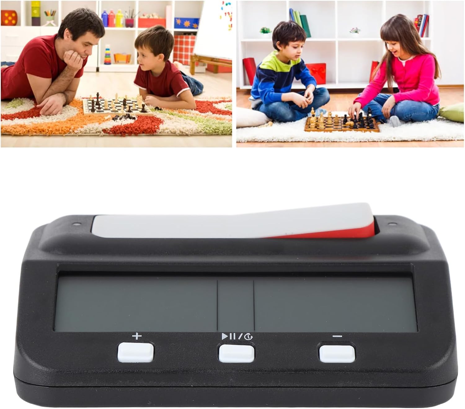 Count Down Up Chess Timer, Reward Delay Memory Function Alarm for Game Competitions Training (BLACK)