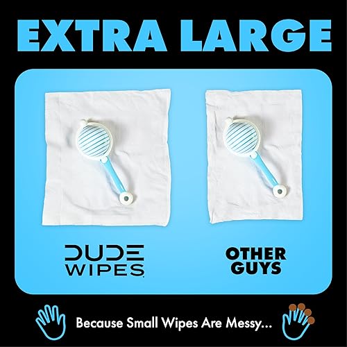 Miniatura 6 de Dude Toallitas  Toallitas desechables sin perfume  (paquete de 6) 288 unidades  Extra grandes  Desechables  Vitamina E y aloe  Seguro para sépticos