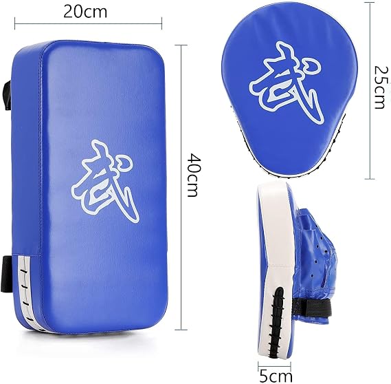 WUWEOT 2-in-1 Punching Mitts Kick Pack Set, Boxing Mitts Focus Pads and Taewondo Kick Pad, Thai Pads Karate Kick Pads, Martial Arts MMA Punching Mitts Kicking Boxing Shield Training for Men Women Gym