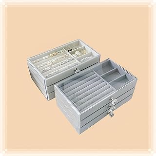 منظم ملحقات درج قطيفة بضمان تخزين أنيق مع لمسات كريستال لعرض أنيق وعملي (عبوة من قطعتين)