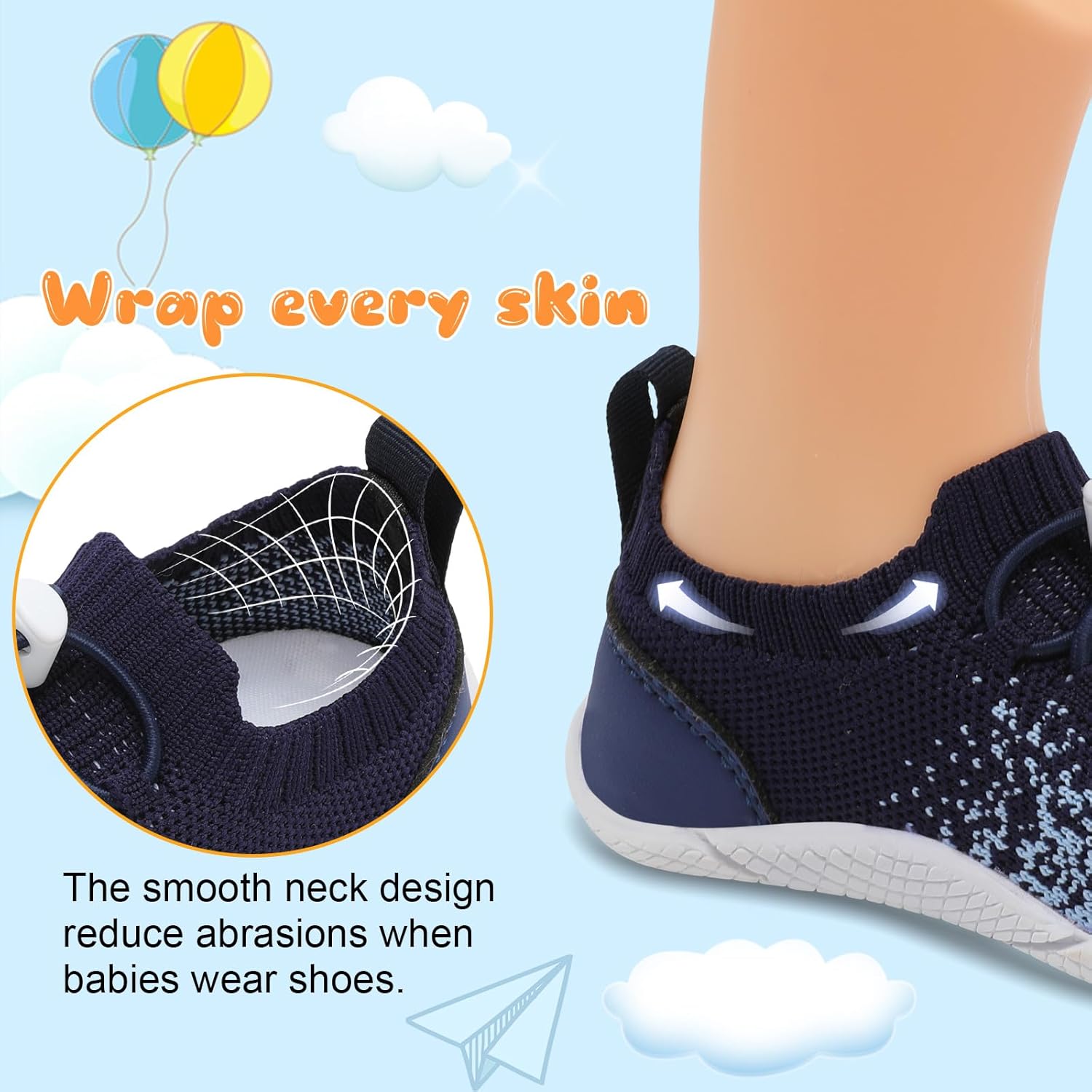 FEETCITY Baby Shoes Boys Girls First Walking Shoes Infant Sneakers Crib Shoes Breathable Lightweight Slip On Shoes - Image 4