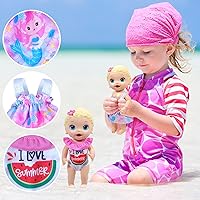 Vista 4 de ARTST Alive - Ropa de bebé, 7 juegos de ropa de muñeca de bebé, accesorios de vestido, traje de baño para muñecas de 10 a 12 pulgadas, niñas