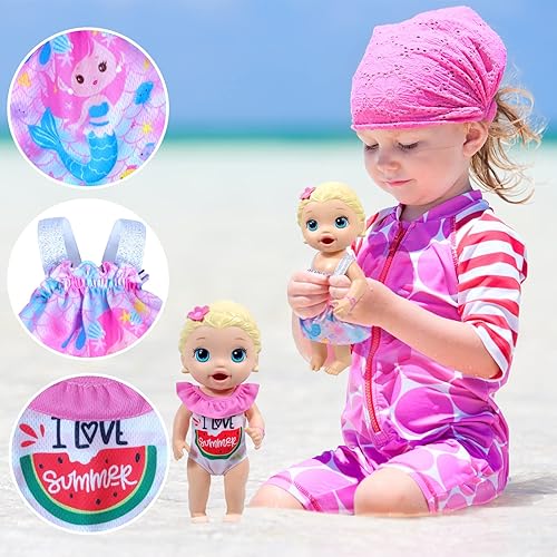 Miniatura 4 de ARTST Alive - Ropa de bebé, 7 juegos de ropa de muñeca de bebé, accesorios de vestido, traje de baño para muñecas de 10 a 12 pulgadas, niñas,