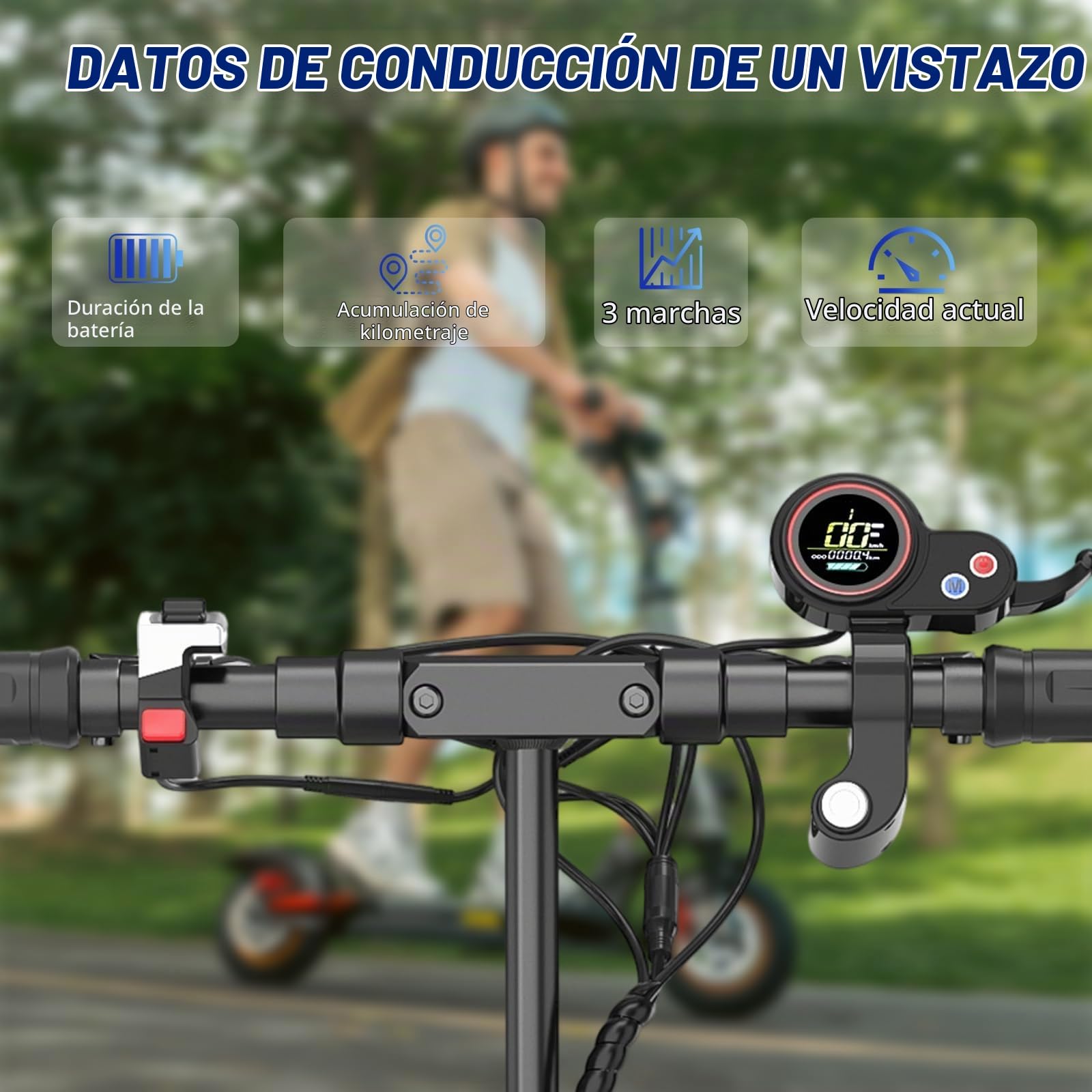 Patinete Eléctrico 500W, Batería 48V/12.5Ah, Autonomía 25-30KM, Velocidad Máx 25KM/H, Freno de Disco Doble Delantero y Trasero, Neumáticos de Aire 10", Plegable de Aluminio, Carga Máx 120KG, para Desp